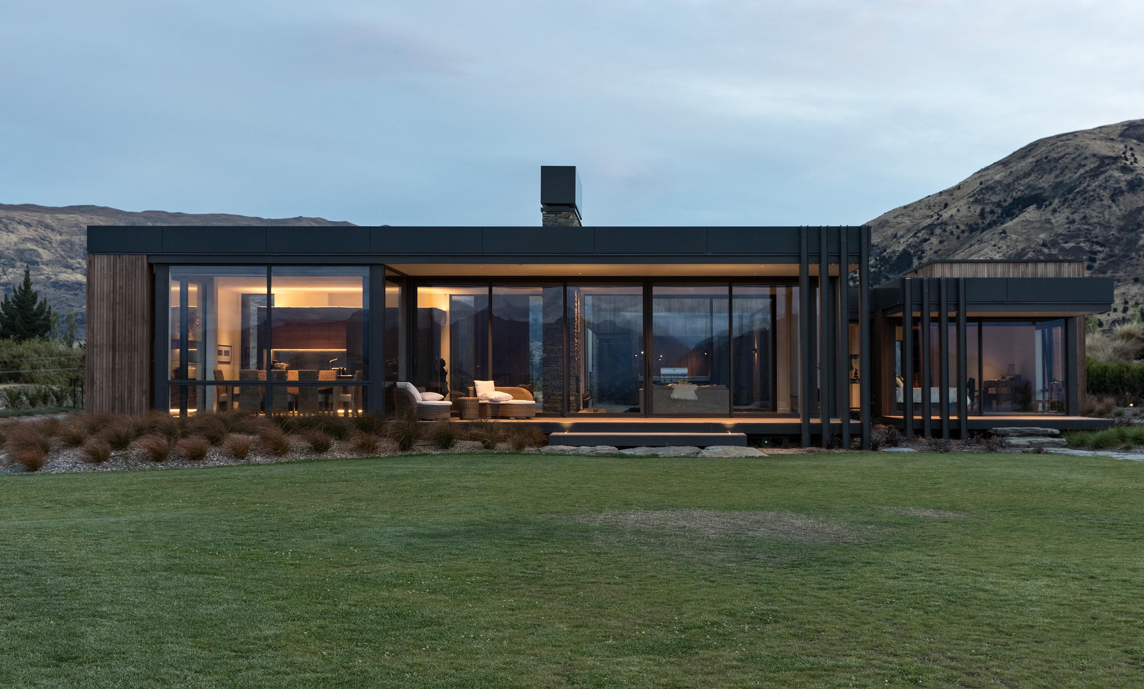 Frontage of the Westmeadows house, showcasing substantial glazing